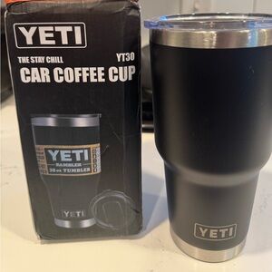 YETI Black Tumbler with Magslider Lid